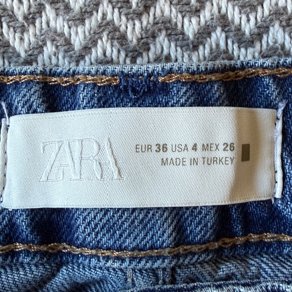 Zara wide leg denim medium wash size 4 white tag - Picture 7 of 8